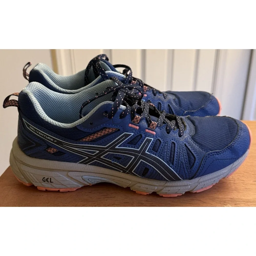 Asics Gel Venture 7 Running Sneakers Blue Mesh Lace Up Woman's 8.5